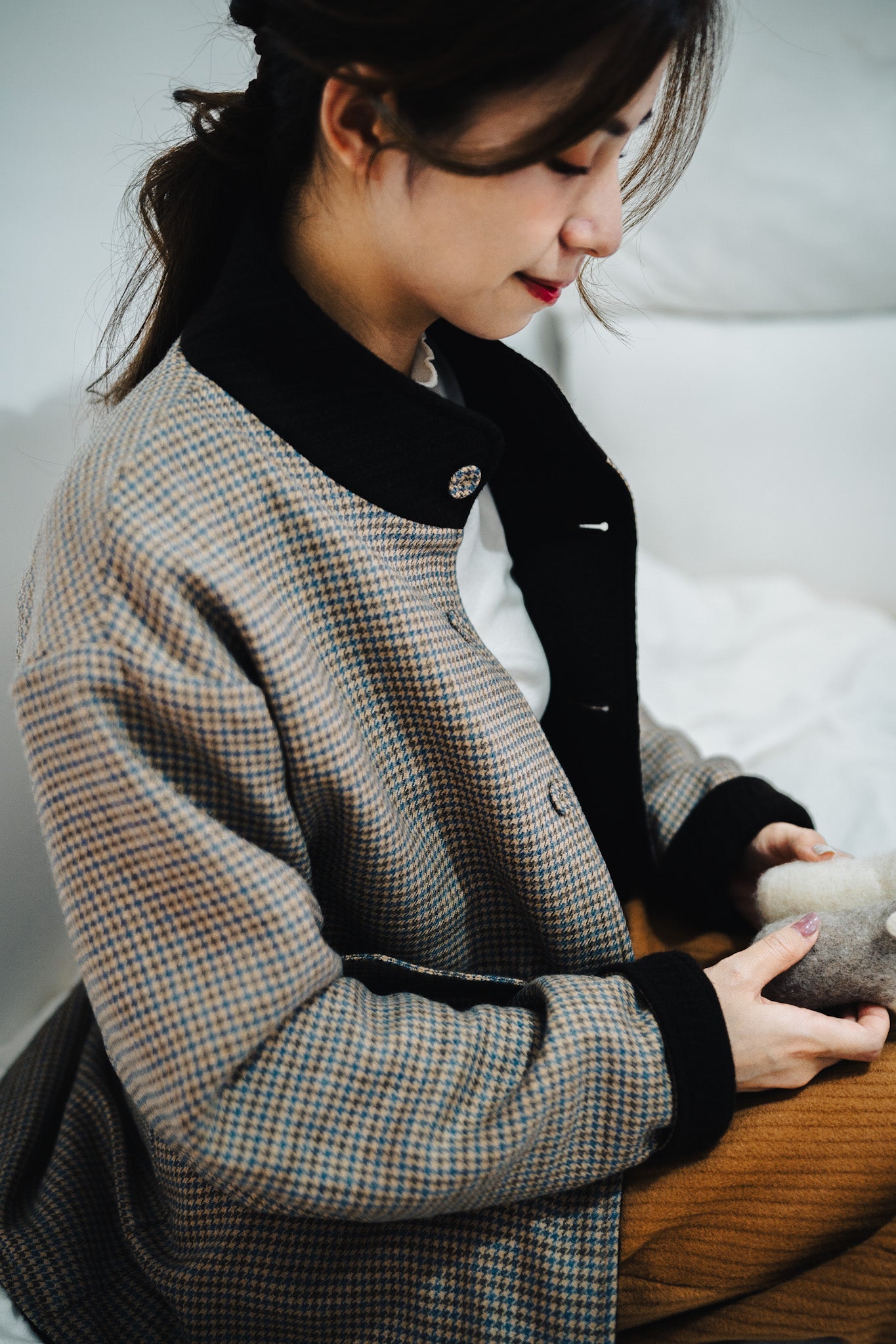 Lauren jacket( brown with blue- khaki checked)