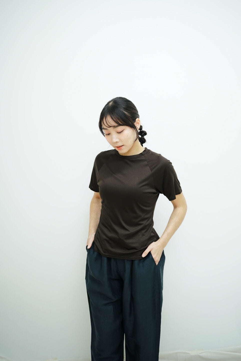 Mona T-shirt(white/navy/chocolate)