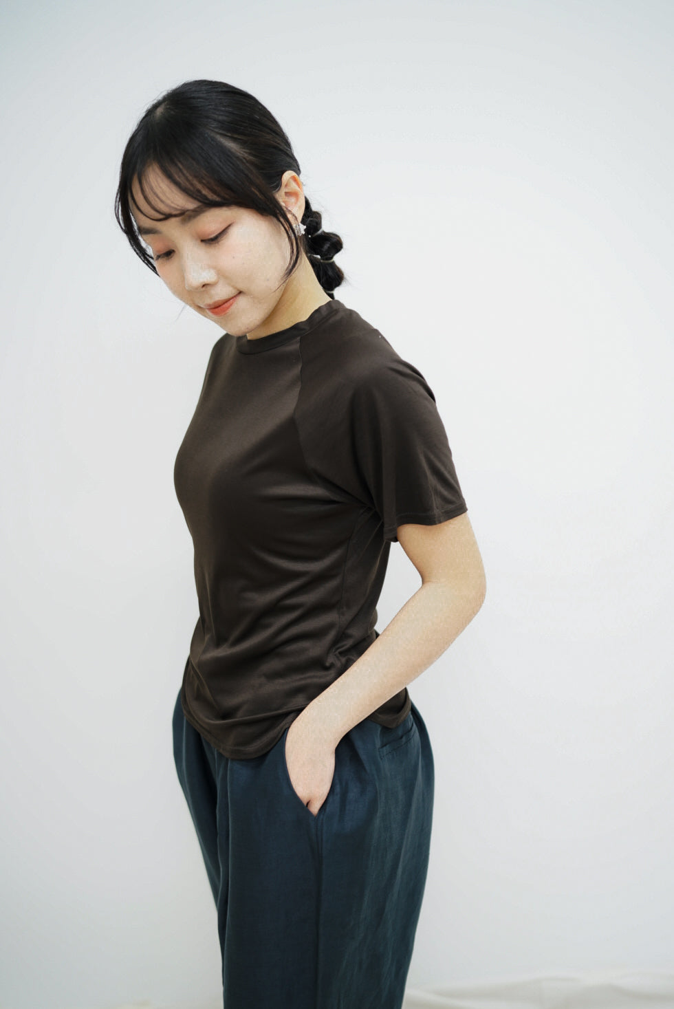 Mona T-shirt(white/navy/chocolate)