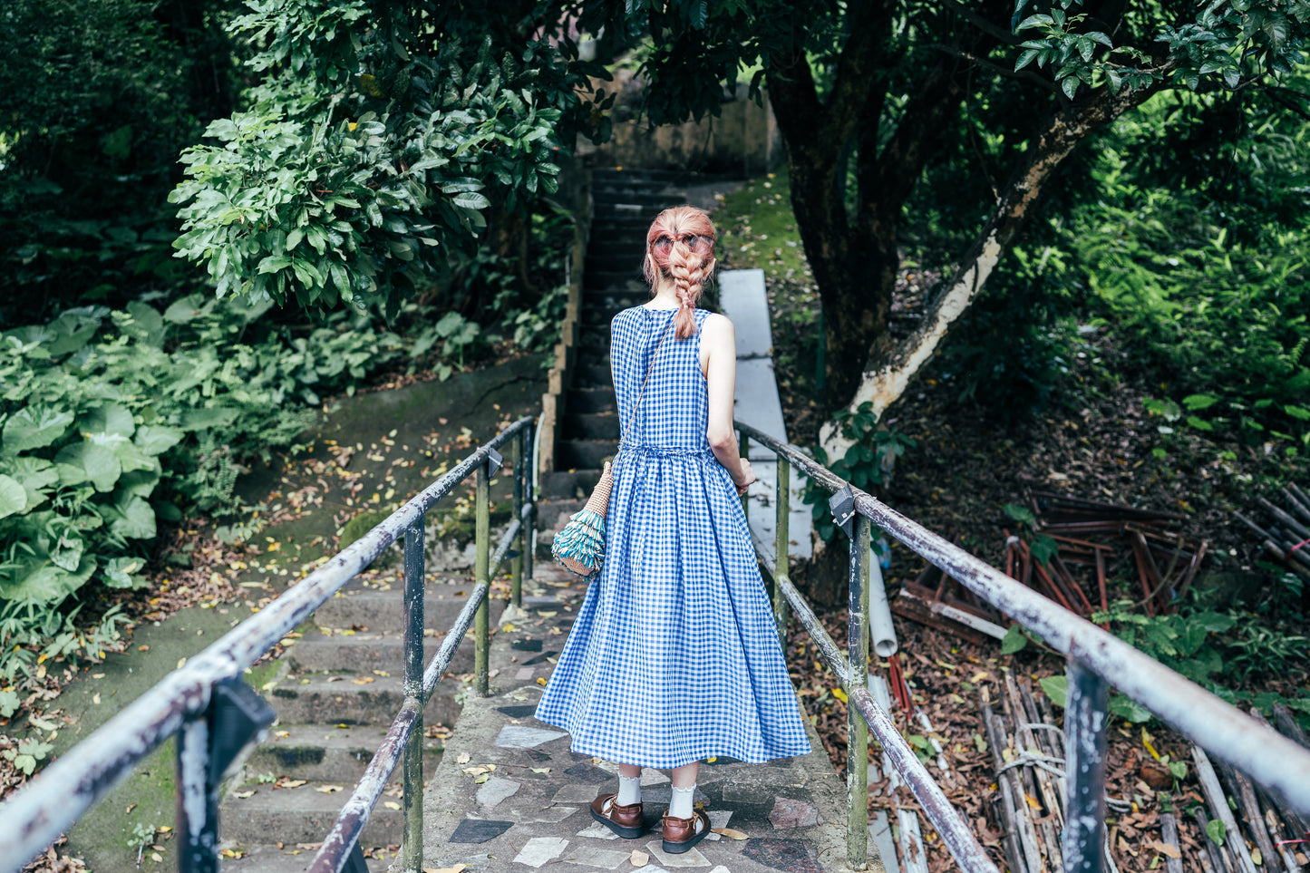 Cinderella One piece(Blue checked)