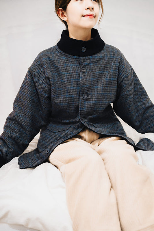 Lauren jacket( black with blue- grey checked)