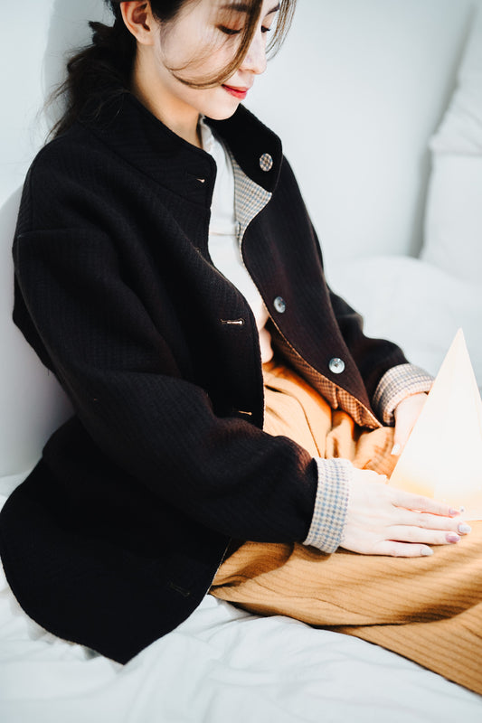 Lauren jacket( brown with blue- khaki checked)