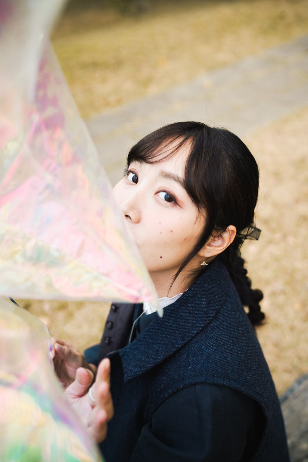 Lara vest ( grayish-brown with navy)