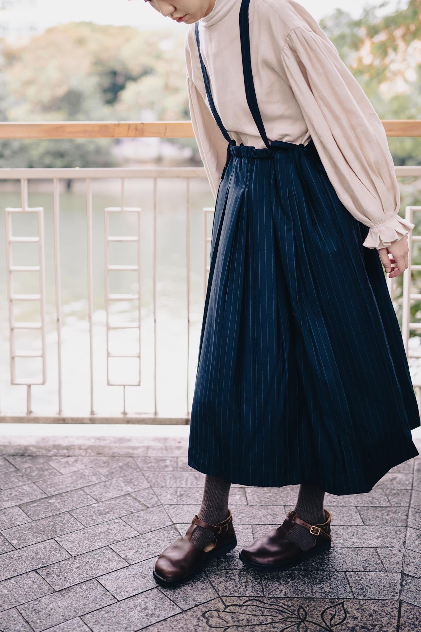 Carol dress (navy stripe)