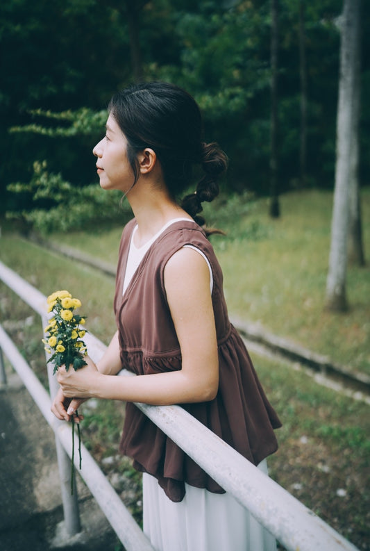 Eartha gathered top (Mocha)