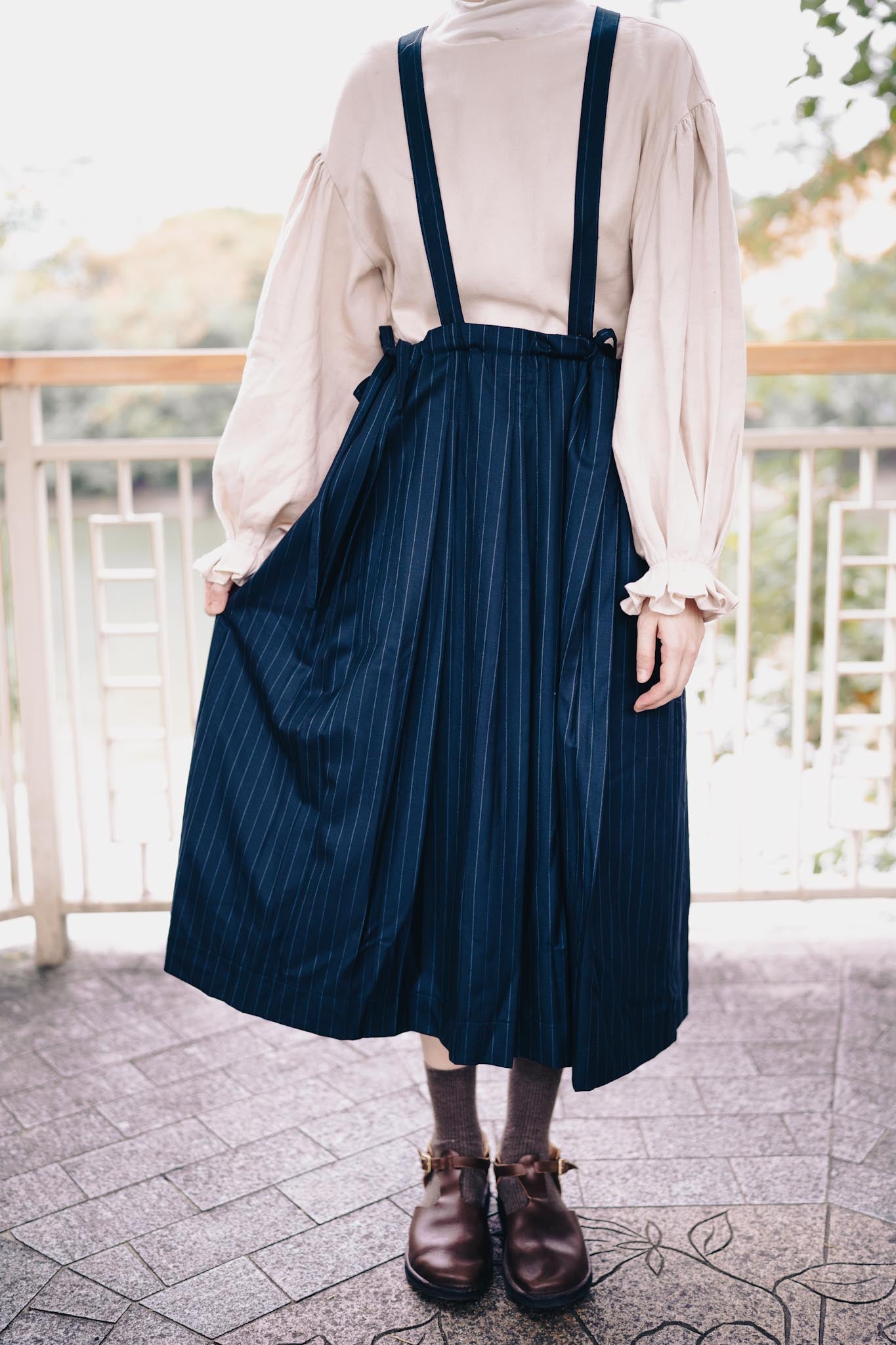 Carol dress (navy stripe)