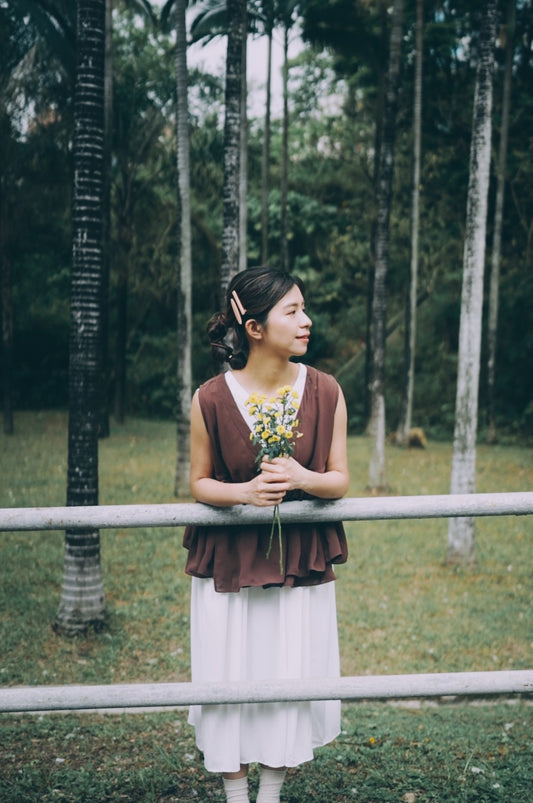 Eartha gathered top (Mocha)