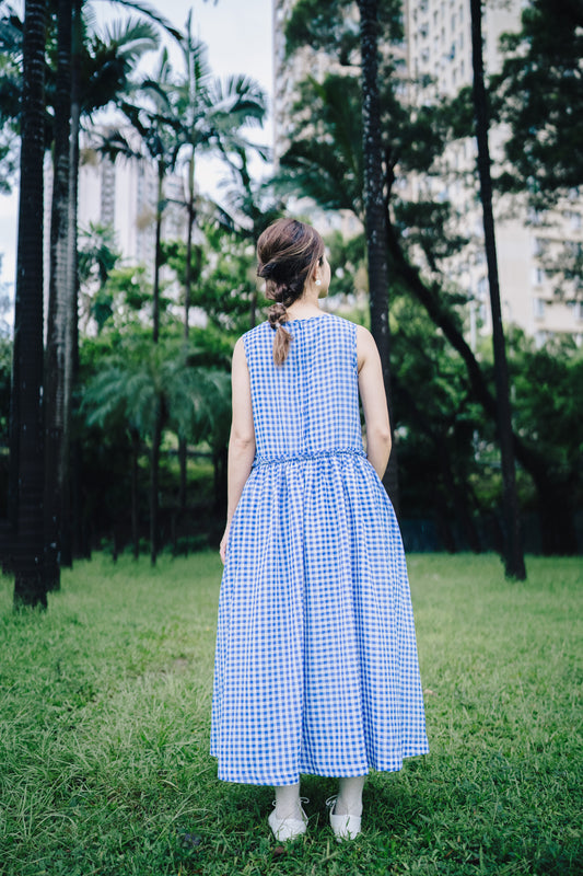 Cinderella One piece(Blue checked)