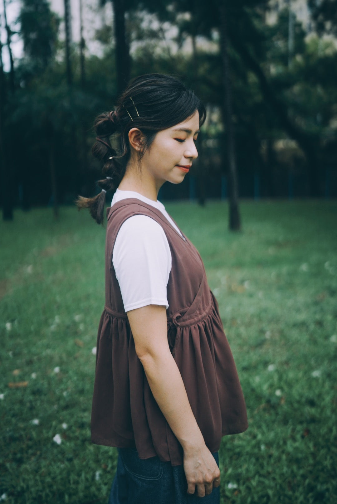 Eartha gathered top (Mocha）