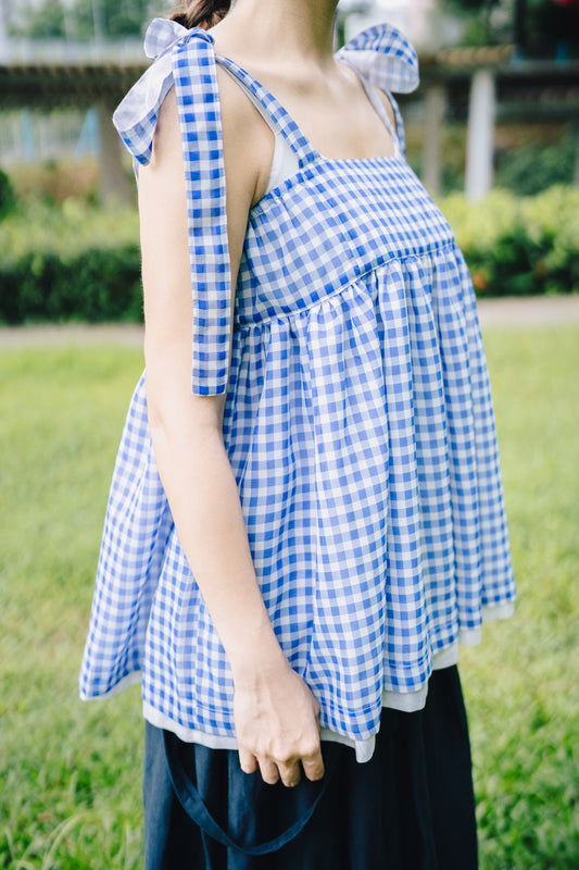 Alice top (Blue checked)