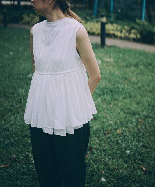 Eartha gathered top(white)