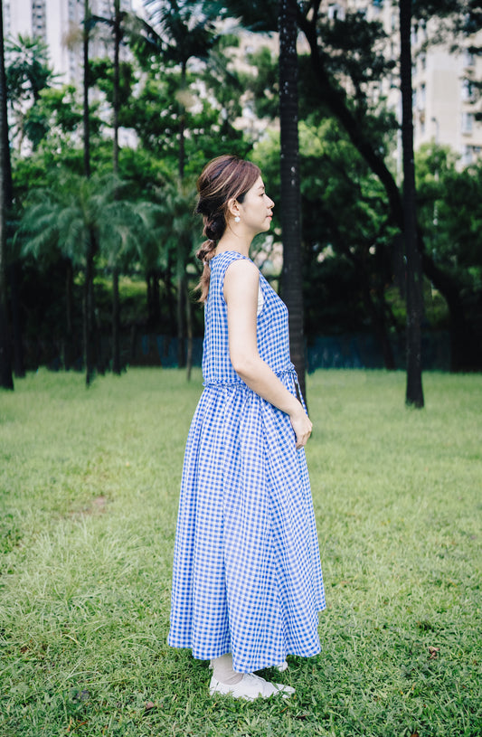 Cinderella One piece(Blue checked)