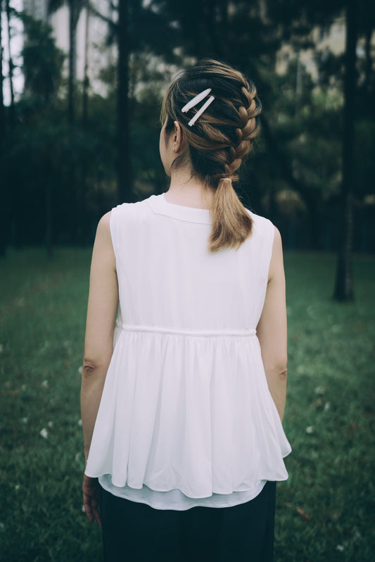 Eartha gathered top(white)