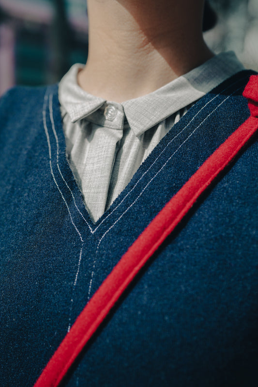 JiJi vest (navy with grey)